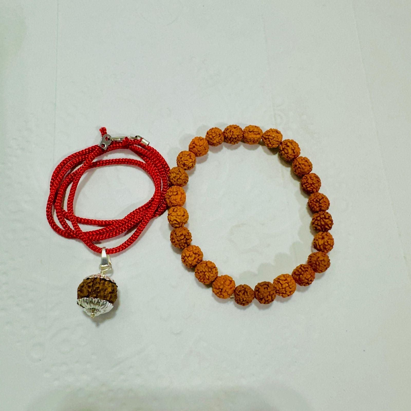 Maha Shivratri Special Combo – 5 Mukhi Rudraksha with Spiritual Bracelet for Protection & Positive Energy