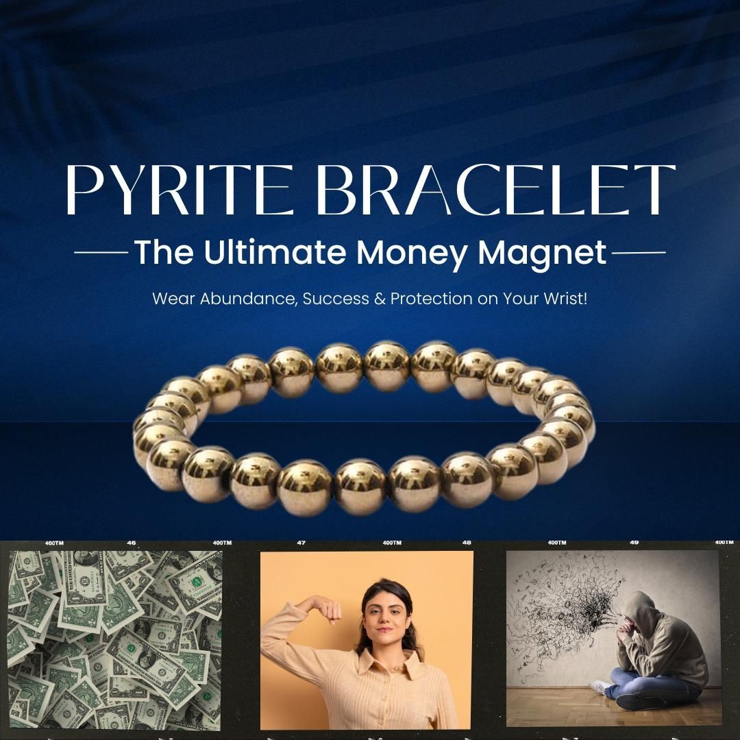Golden Pyrite Power Bracelet – 8mm Energy Beads for Wealth, Confidence & Protection