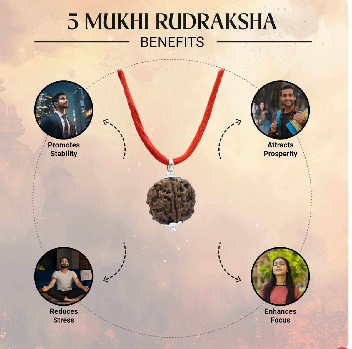 Maha Shivratri Special Combo – 5 Mukhi Rudraksha with Spiritual Bracelet for Protection & Positive Energy