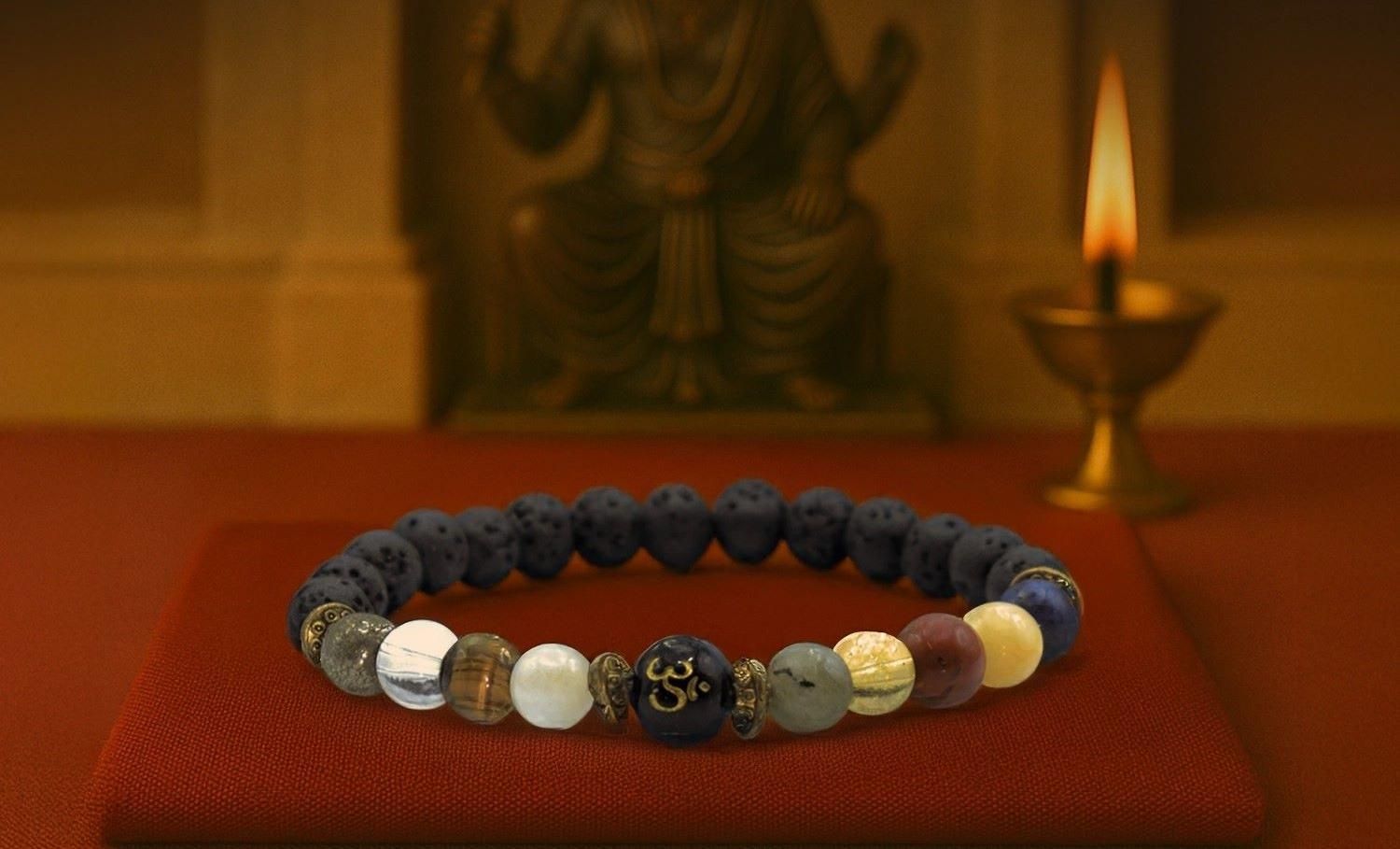 Natural Beads Om Bracelet – Spiritual Energy & Mindfulness Accessory